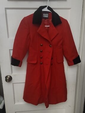 Rothschild Vibrant Red Coat with Patterned Brand Label